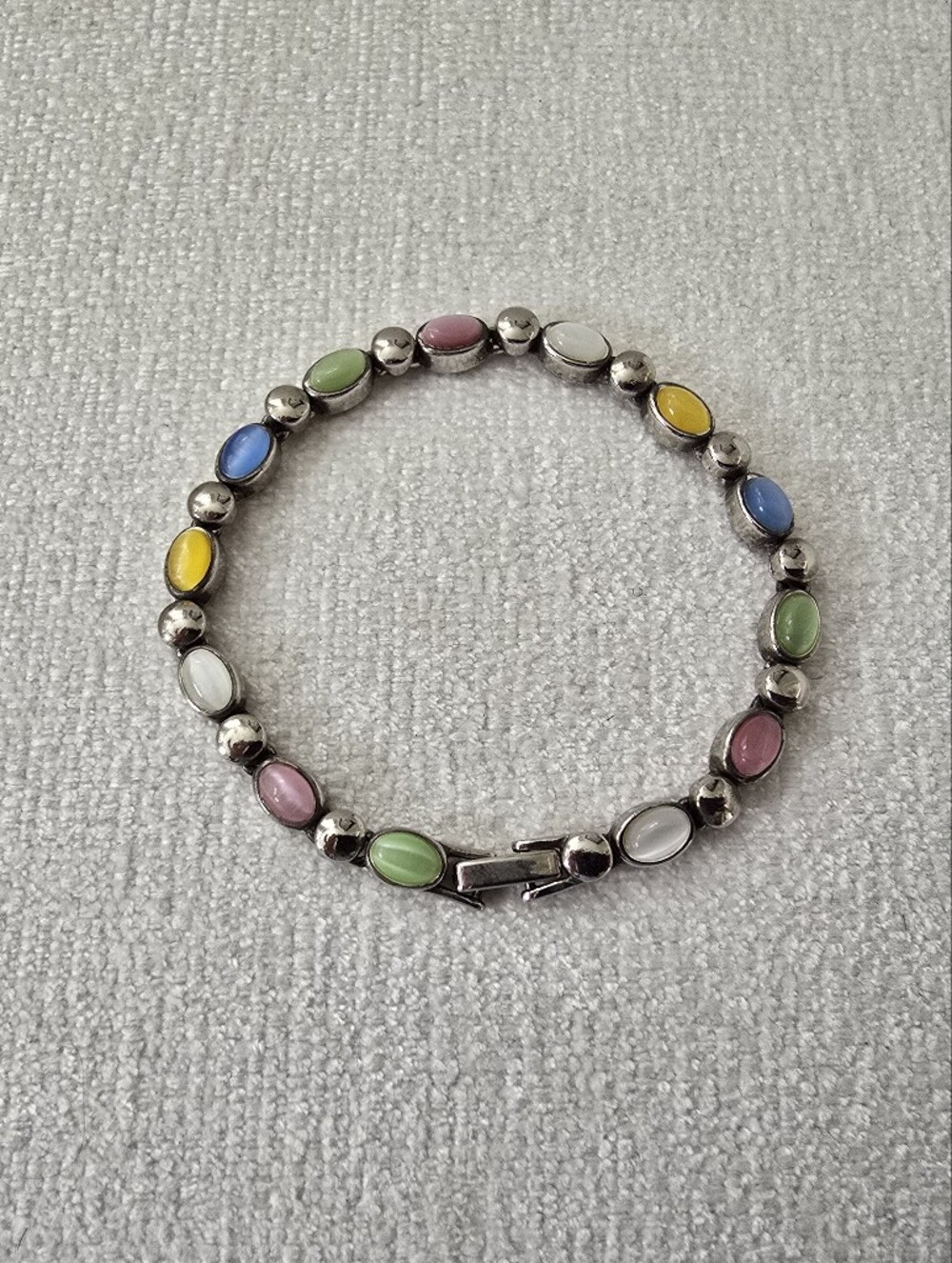 Vintage Premier Designs Multi-color Cat's Eye Tennis Bracelet